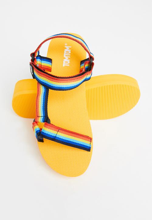 Tom Tom - Rainbow sporty flatform sandal - yellow