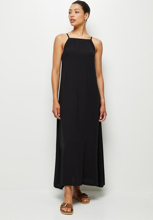 edit - Spaghetti strap maxi dress - black