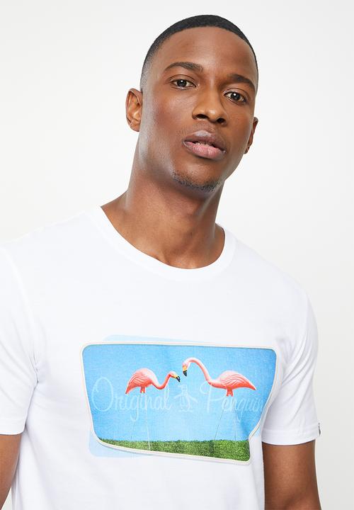 Original Penguin - Lawn flamingo tee - white