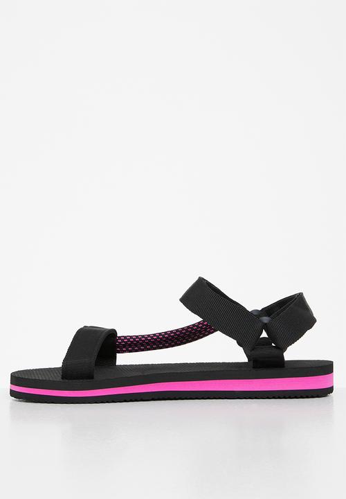 Tom Tom - Sporty chunky sandal - black & pink 