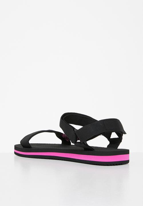 Tom Tom - Sporty chunky sandal - black & pink 