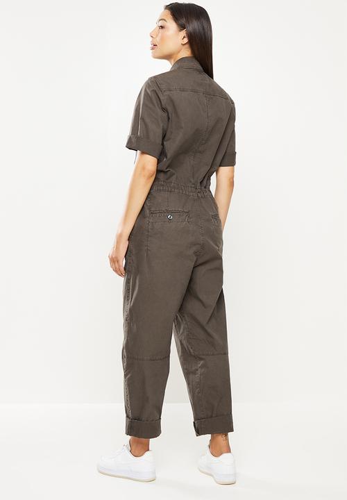 G-STAR - Army straight jumpsuit  1\2 sleeve - carbid 