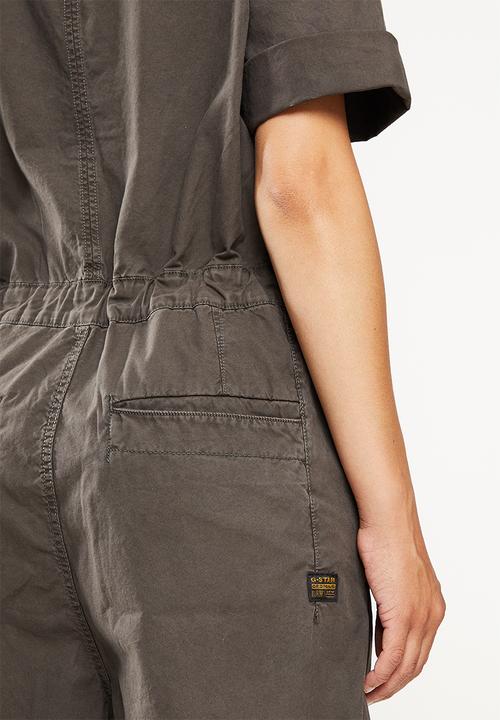 G-STAR - Army straight jumpsuit  1\2 sleeve - carbid 
