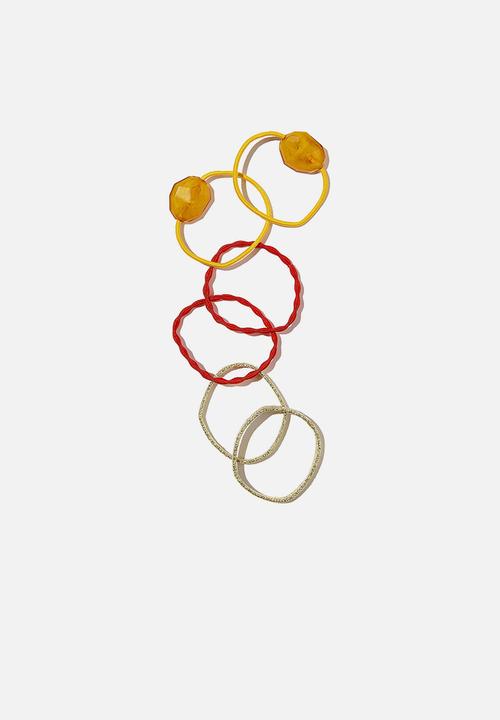 Cotton On - Hannah hair ties - daffodil cloudy bobbles