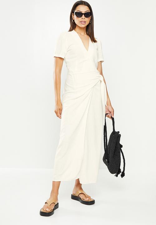 Me&B - Wrap linen dress - milk