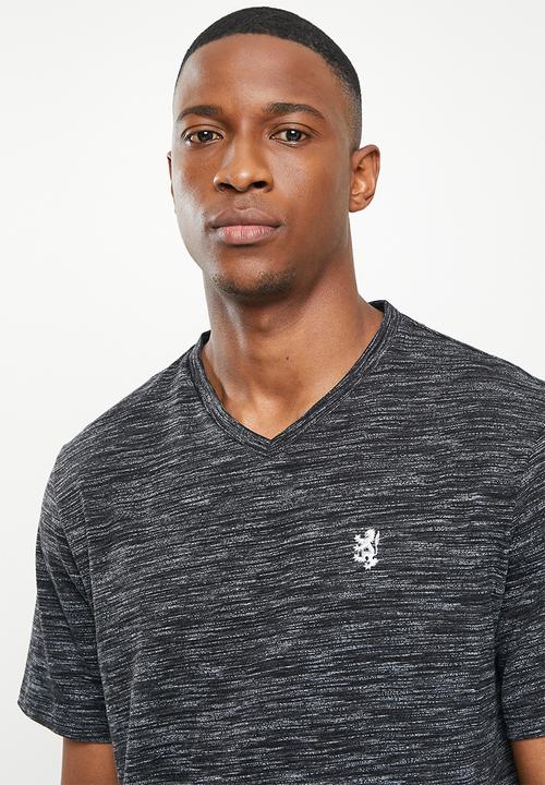 Pringle of Scotland - Injection v-neck tee - black / grey
