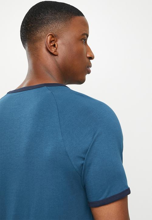 POLO - Kevin short sleeve ringer tee - blue 