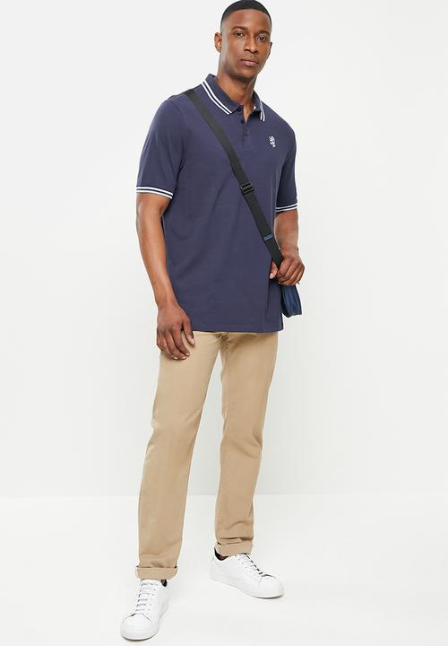 Pringle of Scotland - Core 1up pique golfer - michael - navy