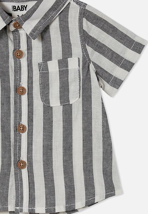Cotton On - Leonard button down shirt yd - phantom/vanilla robbo stripe