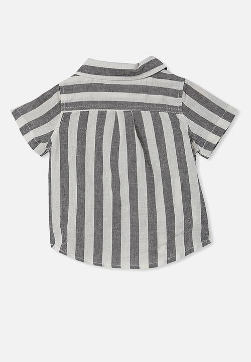 Cotton On - Leonard button down shirt yd - phantom/vanilla robbo stripe