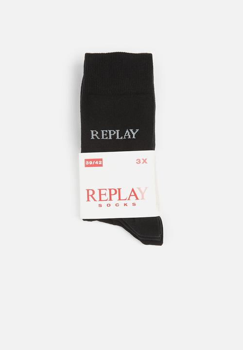 Replay - Replay casual leg logo 3pairs banderole - blue