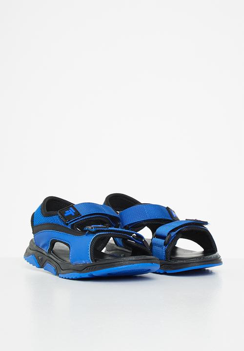 Pop Candy - Boys wjk778 sandal - black & blue 