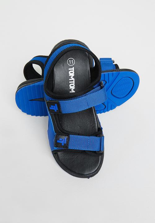 Pop Candy - Boys wjk778 sandal - black & blue 