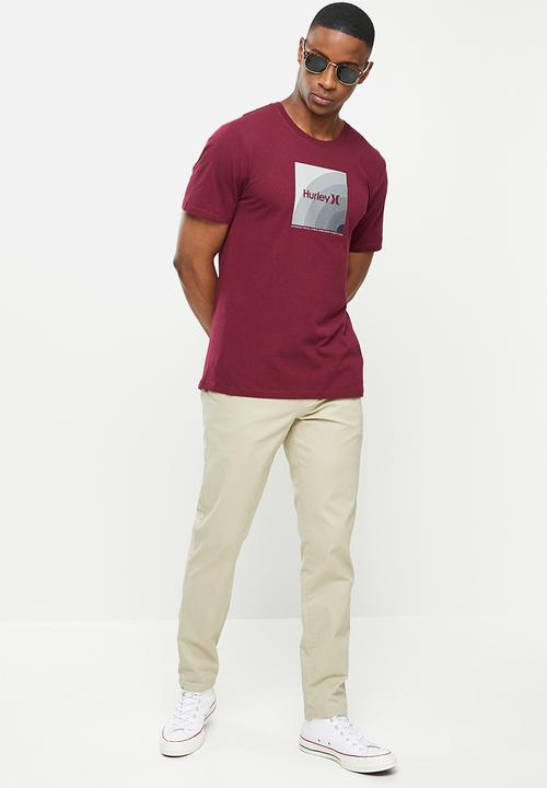Hurley - Evd wsh retro box short sleeve - burgundy