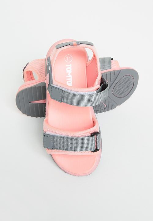 Pop Candy - Boys wjk778 sandal - pink & grey 