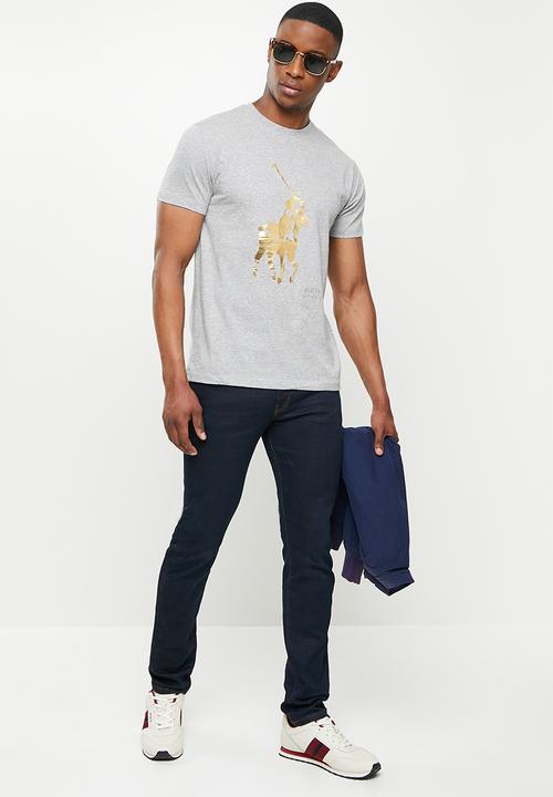 POLO - Noah big pony crew neck tee - grey 