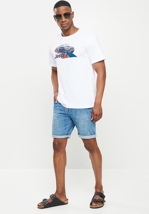 JEEP - Basic print graphic tees - white