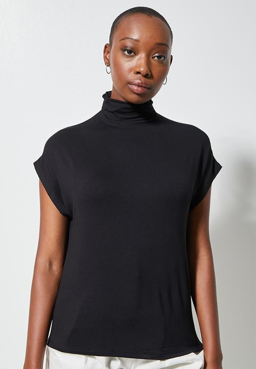 Superbalist - 2-Pack funnel neck relaxed top - black & white