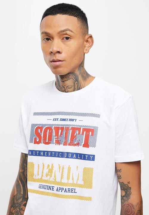 SOVIET - M firmino short sleeve logo tee  - white
