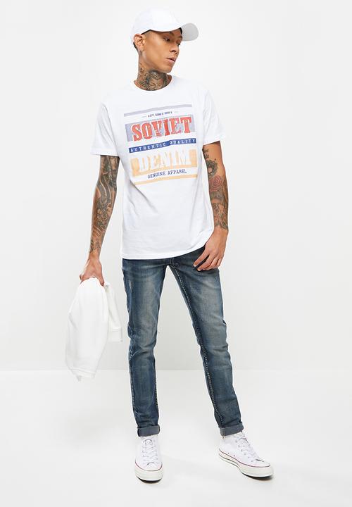 SOVIET - M firmino short sleeve logo tee  - white