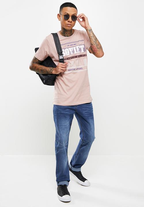 SOVIET - M firmino short sleeve logo tee  - salmon