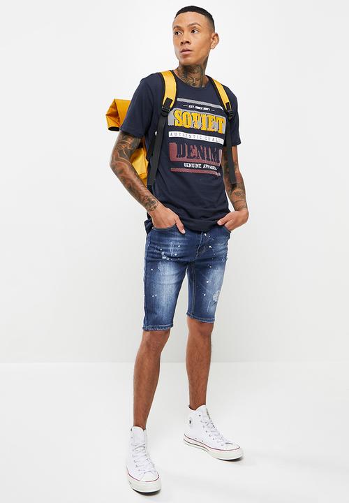 SOVIET - M ambrosio denim short  - dk indigo