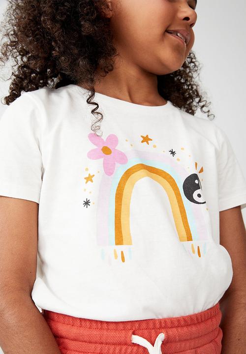 Cotton On - Penelope short sleeve tee - vanilla/rainbow yin and yang