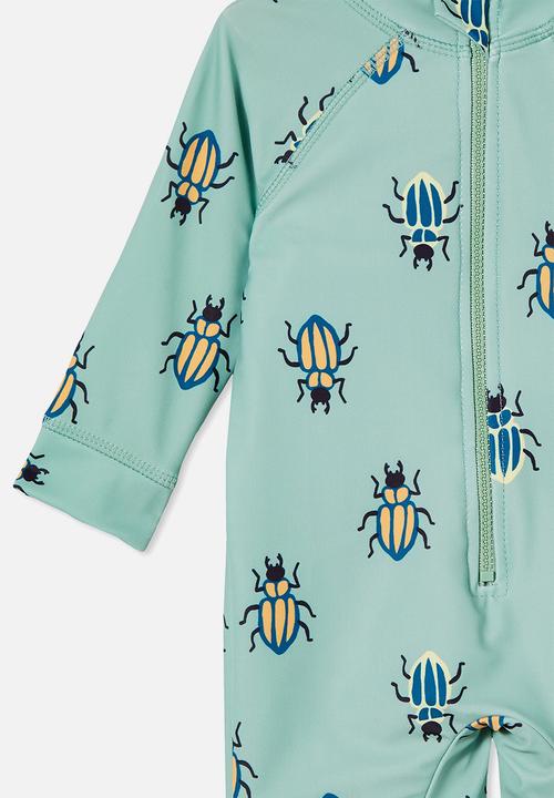 Cotton On - Cameron long sleeve swimsuit - smashed avo/bob bug