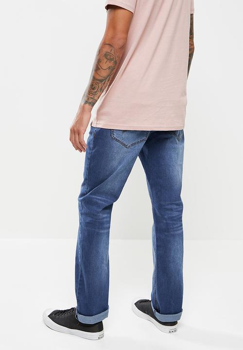 SOVIET - M enforcer #12 straight leg denim #12  - med blue