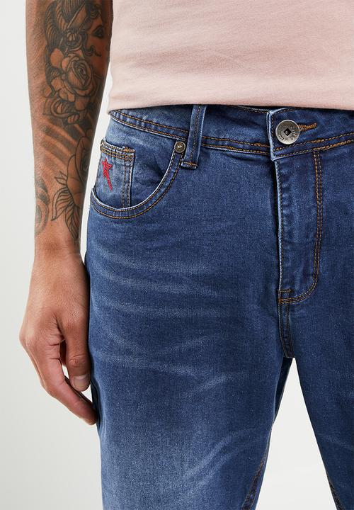 SOVIET - M enforcer #12 straight leg denim #12  - med blue