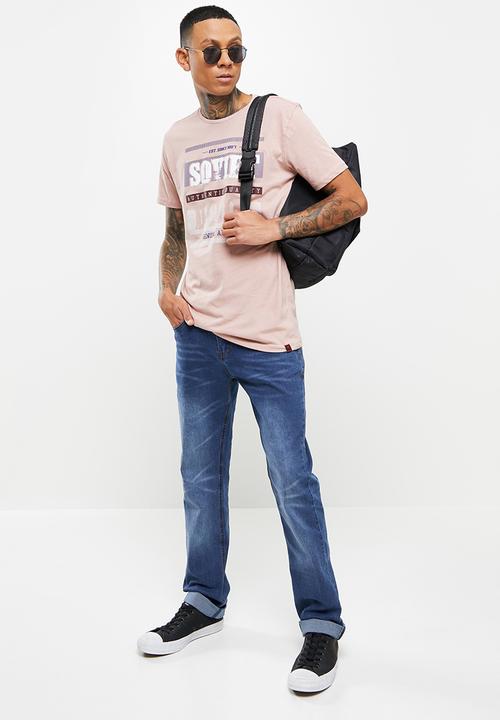 SOVIET - M enforcer #12 straight leg denim #12  - med blue