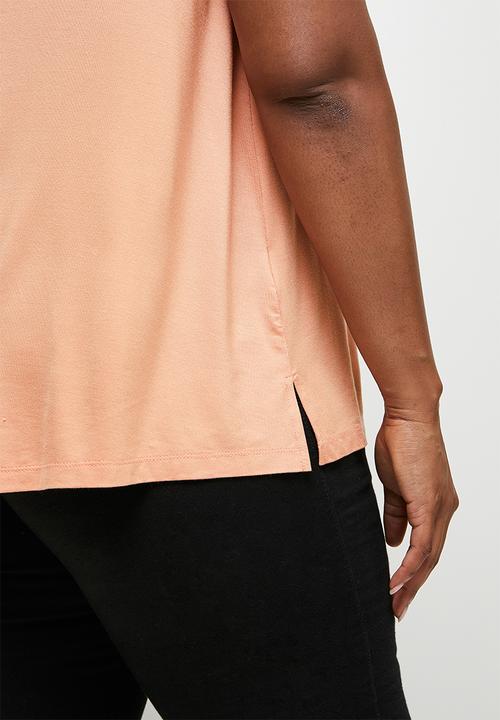 edit Plus - Scoop neck swing vest - rose gold