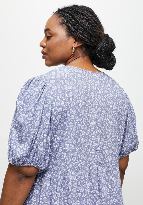 edit Plus - Ruffle hem blouse - blue