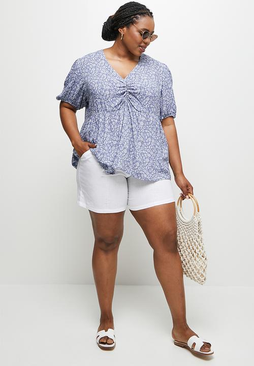 edit Plus - Ruffle hem blouse - blue