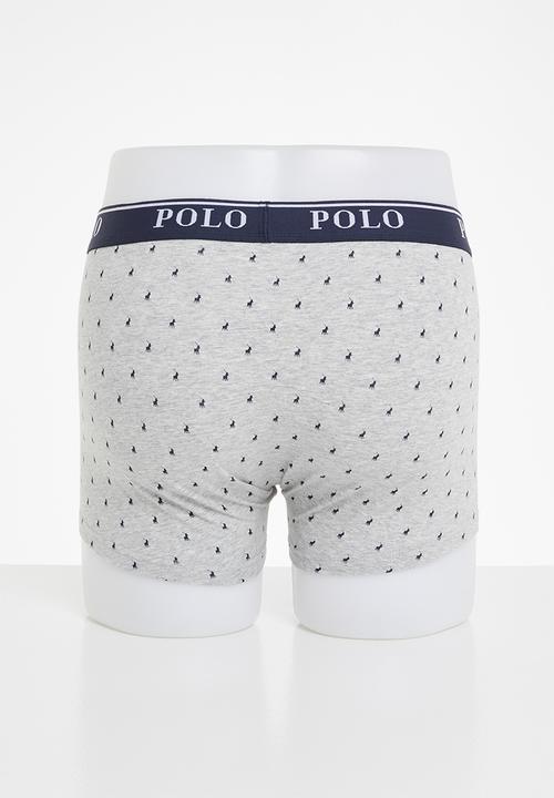 POLO - Mens reid all over print knit boxer - grey