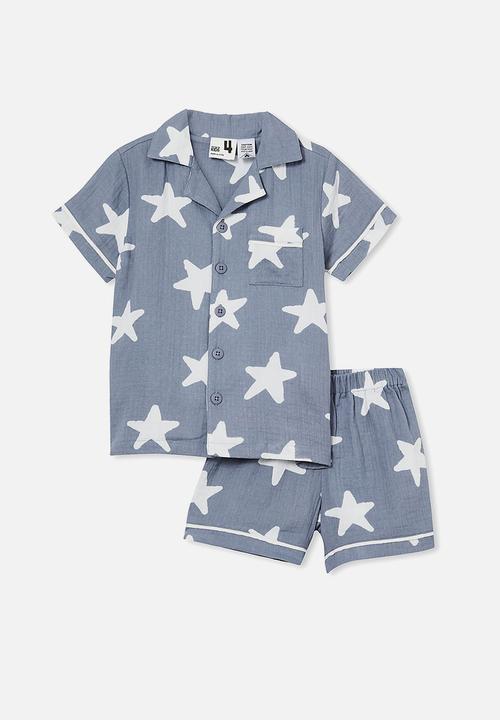 Cotton On - Andre cheesecloth short sleeve pj set - stars steel