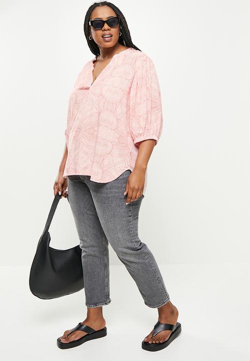 Me&B - Plus tunic blouse - coral