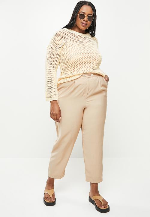Me&B - Plus fish net summer jersey - stone