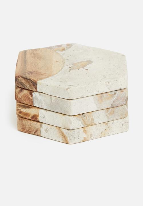 Sixth Floor - Marble coasters set of 4 - chocolate 