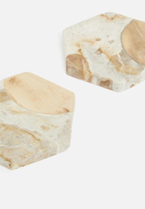 Sixth Floor - Marble coasters set of 4 - chocolate 