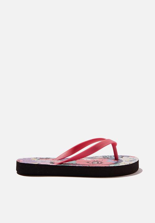 Cotton On - Printed flip flop - phantom flower garden