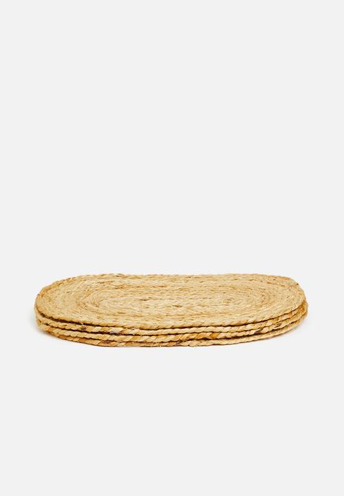 Sixth Floor - Hava oval woven placemat set of 4 - jute