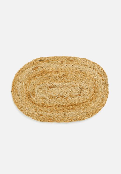 Sixth Floor - Hava oval woven placemat set of 4 - jute