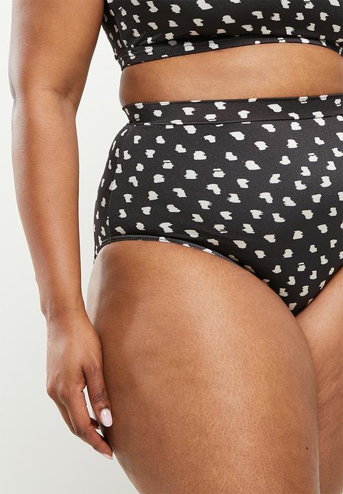 Me&B - Plus high waisted bikini bottom - black 