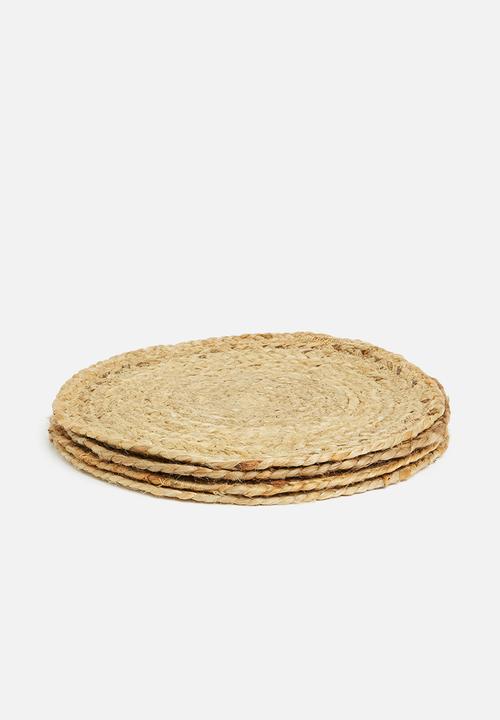 Sixth Floor - Hava round placemat set of 4 - jute