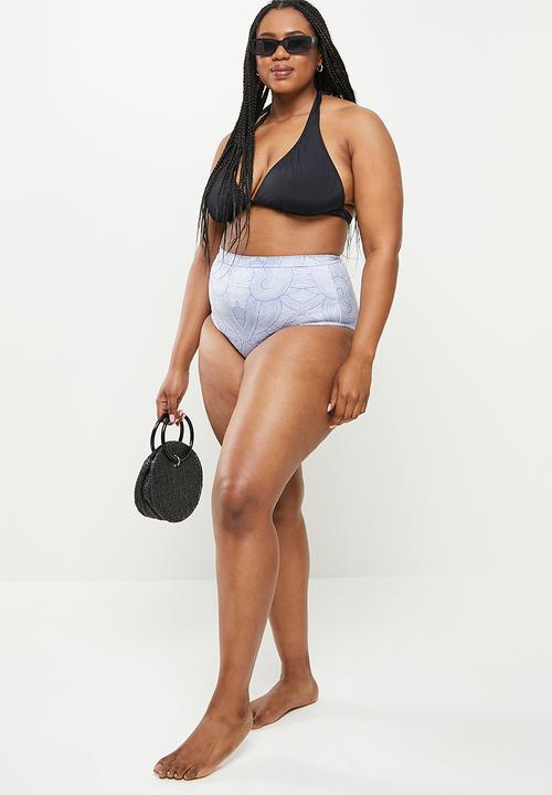 Me&B - Plus high waisted bikini bottom - blue 