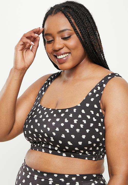 Me&B - Plus square neck bikini top - black 