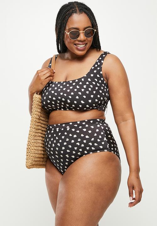 Me&B - Plus square neck bikini top - black 