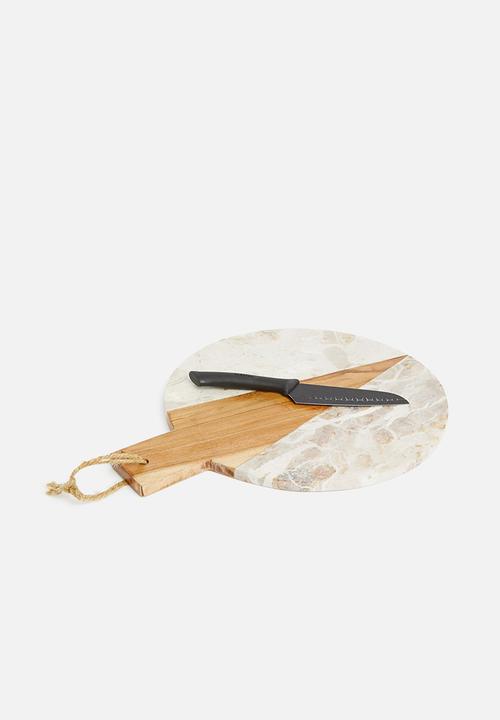 Sixth Floor - Round marble chopping board - chocolate