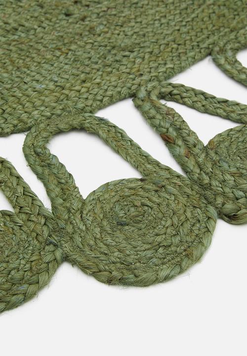 Sixth Floor - Green dial jute rug - green